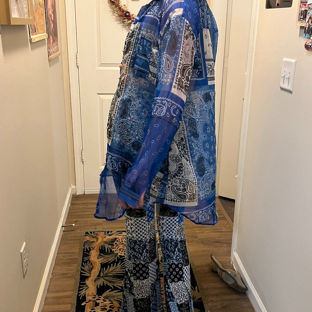 Patterned Bell Bottom Pants